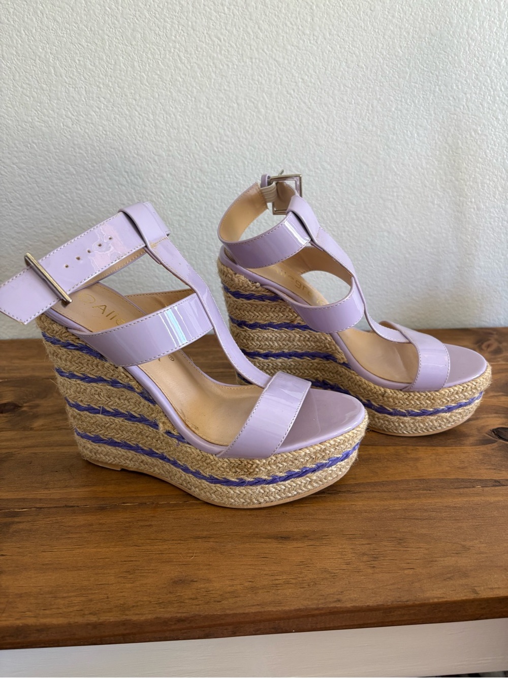 Lavender Wedge Espadrille Sandals - Women